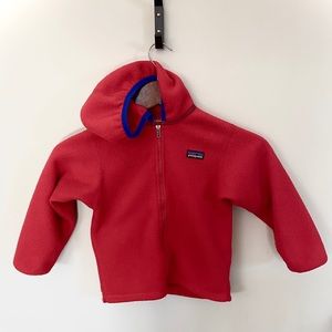 Patagonia kids red fleece zip-up with hood. 4T.